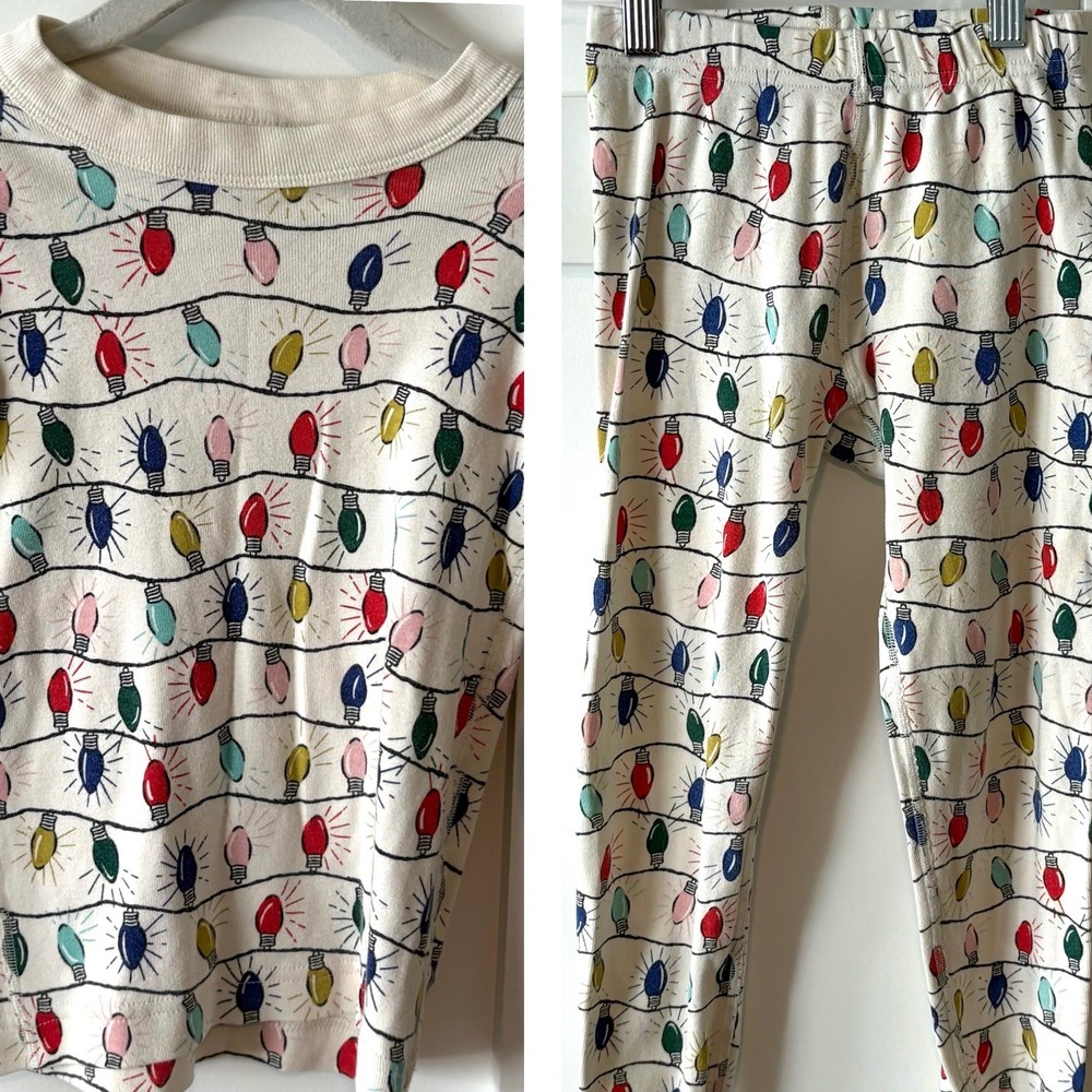 Hanna Andersson Kid's Christmas Lights Long Sleeve Pajamas in Size 5